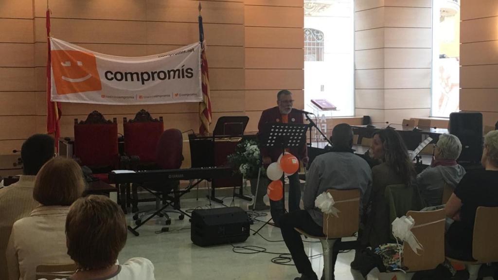 Sorribes en un acto de Compromís poco antes de ser arrestado.