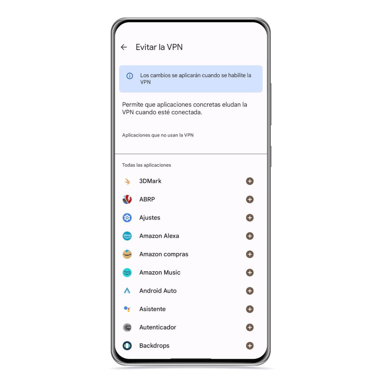 Puedes seleccionar qué apps se saltan la VPN de Google