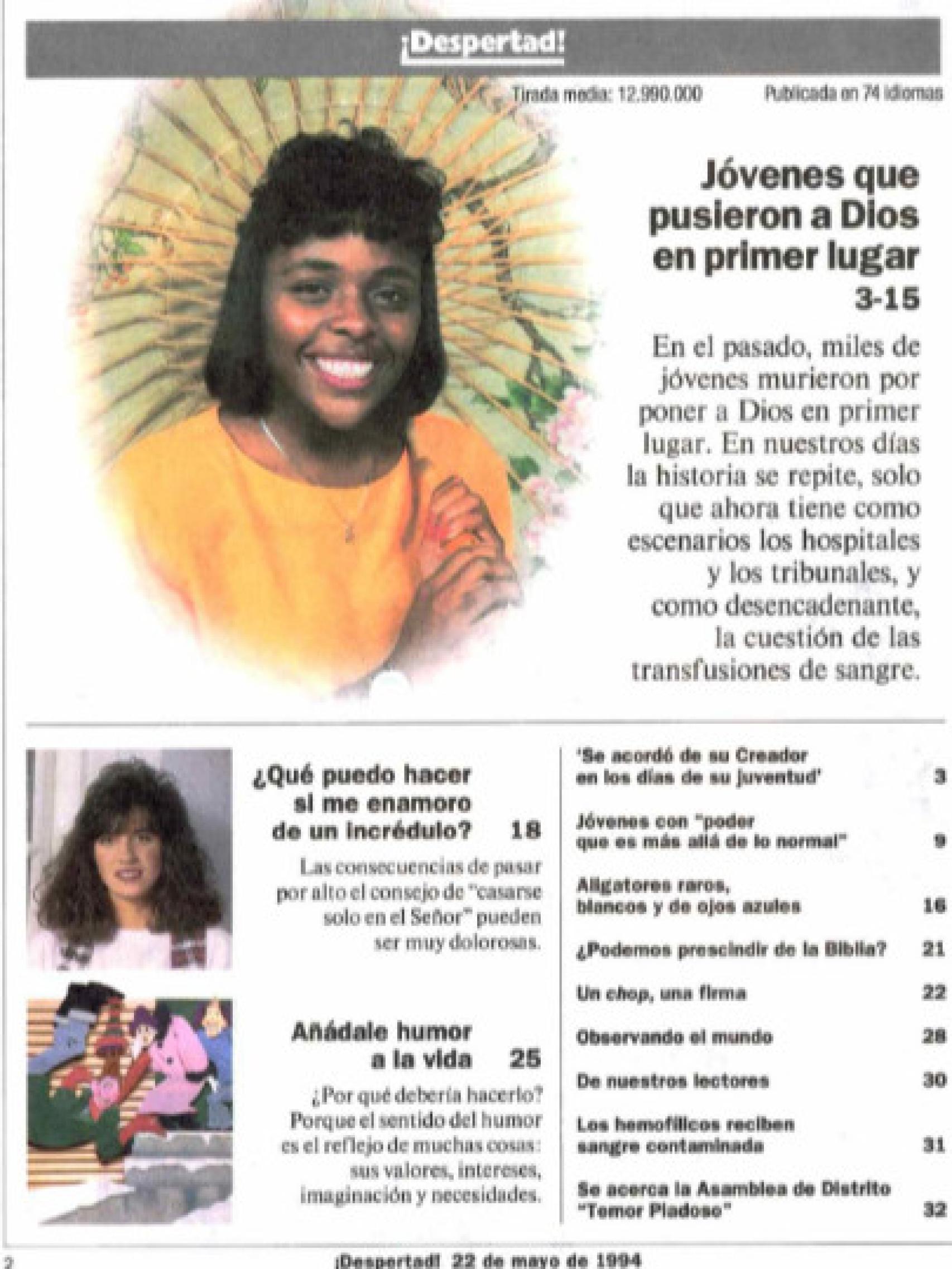 Reportaje en ¡Despertad!, 22 de mayo De 1994