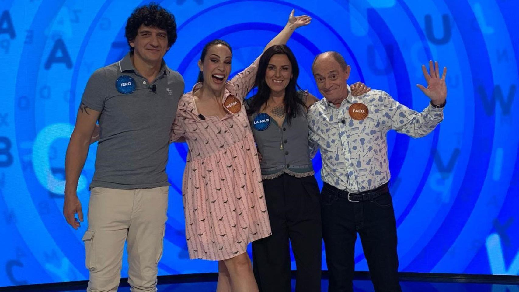 Paco Pastor, La Mari, Nerea Garmendia y Jero García en 'Pasapalabra'.