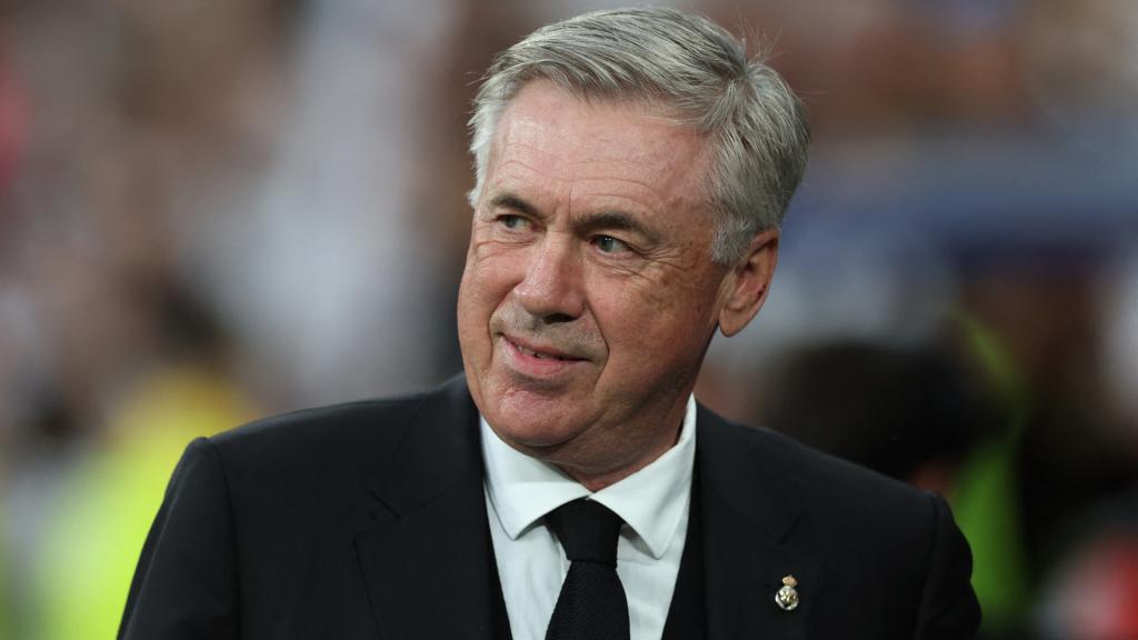 Ancelotti, durante el partido de ida de la semifinal de la Champions League frente al City.