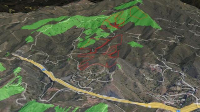 Vistas del parque solar proyectado en Málaga desde la zona de Teatinos.