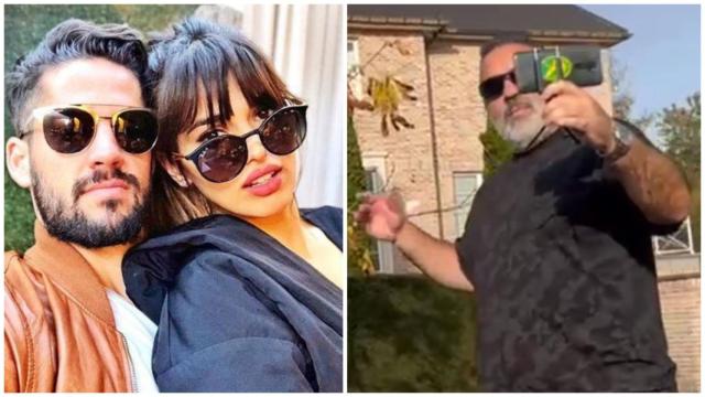 El futbolista Isco Alarcón, junto a su pareja, la actriz Sara Sálamo, y el youtuber murciano Raúl Alfonso Paredes que ha sido denunciado por la intérprete.