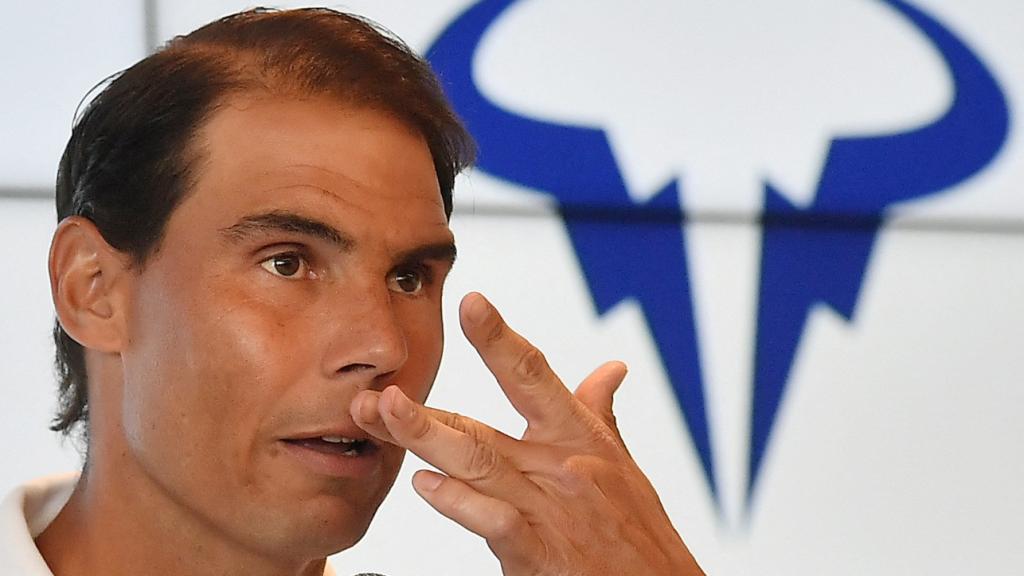 Rafa Nadal, durante la rueda de prensa.