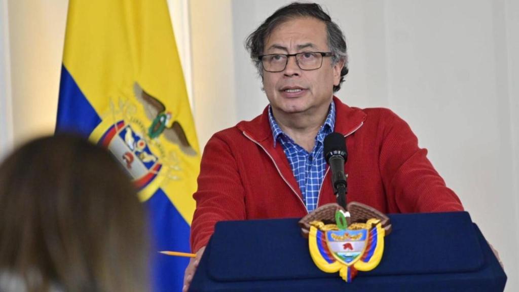 El presidente de Colombia, Gustavo Petro, comparece en una rueda de prensa.