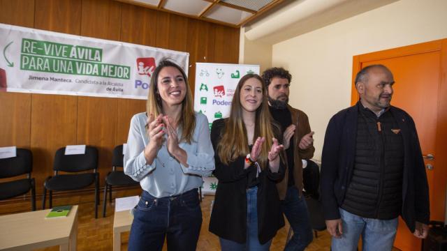 La ministra de Igualdad, Irene Montero, durante el acto de Podemos-IU este jueves en Ávila.
