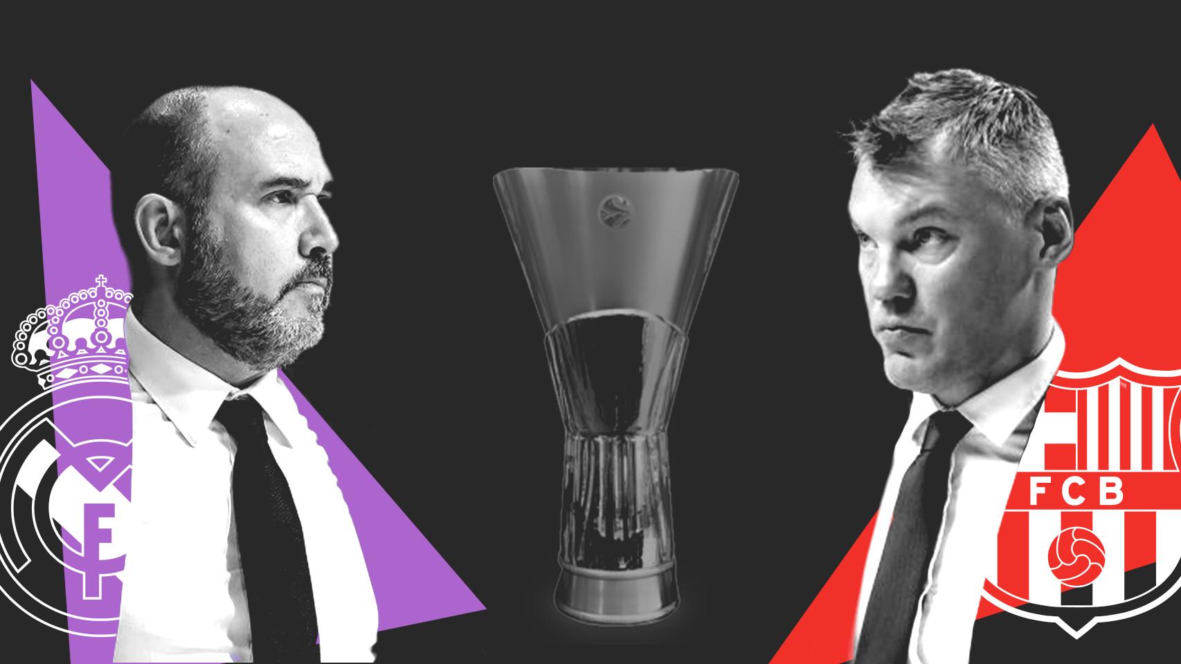 Chus Mateo y Sarunas Jasikevicius, en un fotomontaje junto a la Euroliga