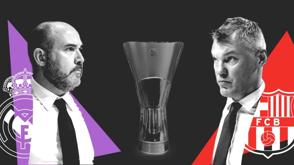 Chus Mateo y Sarunas Jasikevicius, en un fotomontaje junto a la Euroliga