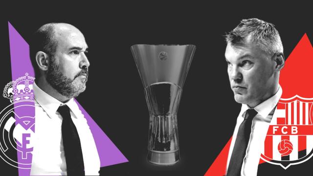 Chus Mateo y Sarunas Jasikevicius, en un fotomontaje junto a la Euroliga