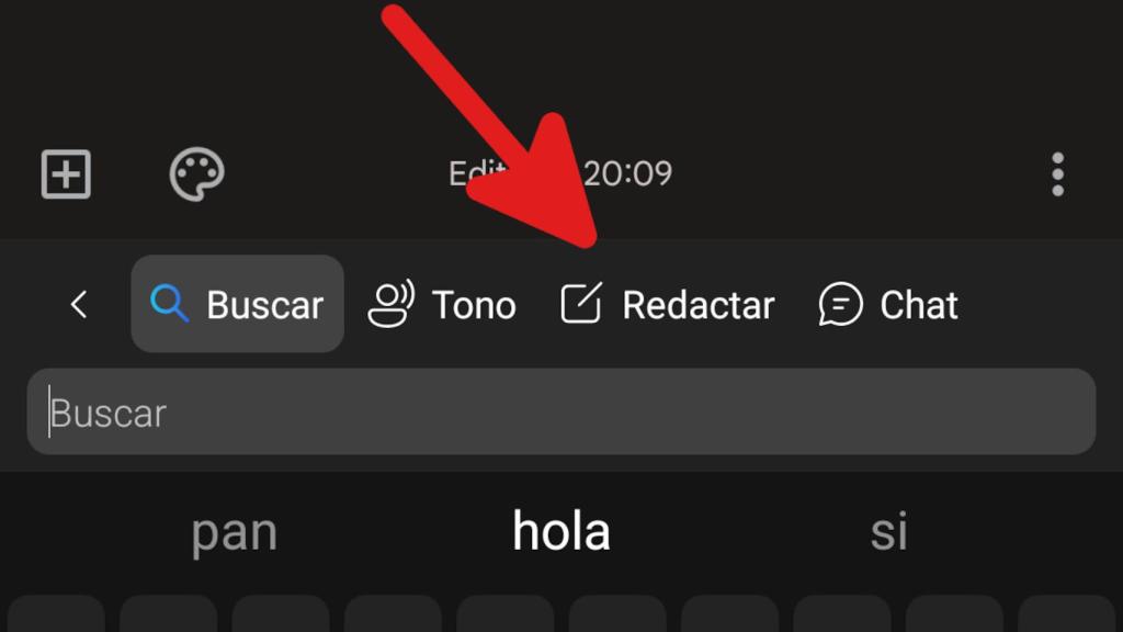 Botón para redactar usando la IA de Bing Chat en Swiftkey