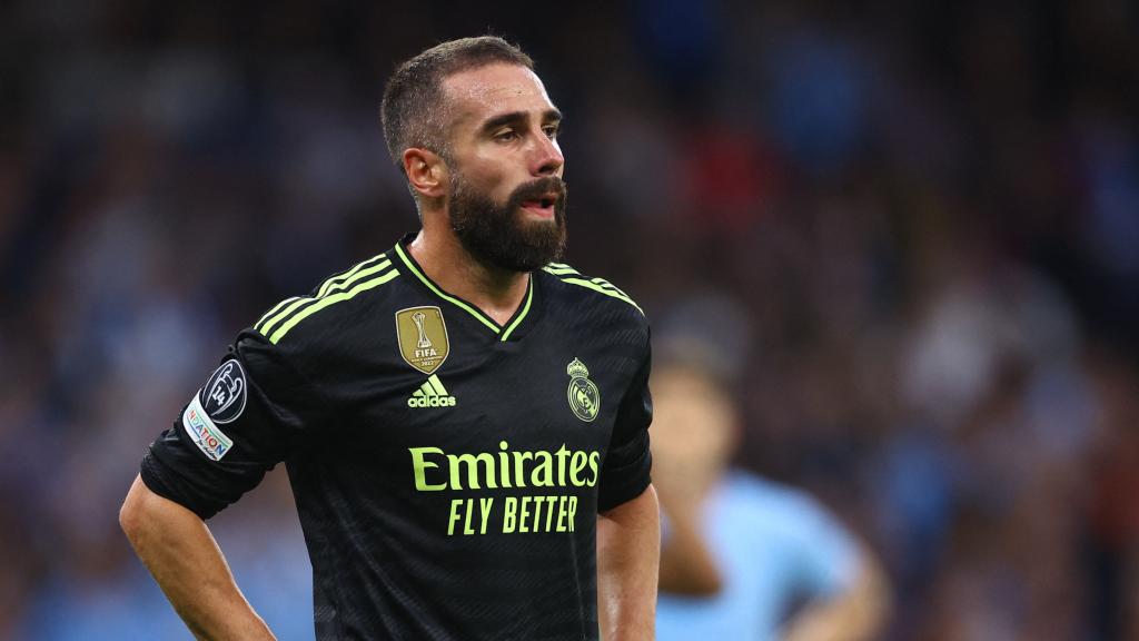 Dani Carvajal, durante el Manchester City - Real Madrid de la Champions League 2022/2023