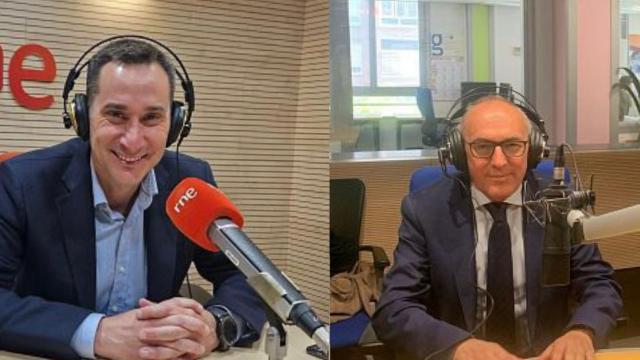 Iker Casanova, candidato a la diputación de Vizcaya por Bildu, y Ramiro González, candidato a la diputación de Álava por el PNV.