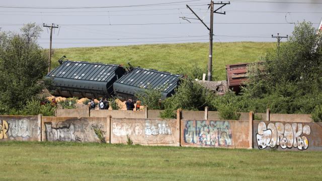 Tren descarillado en Crimea.