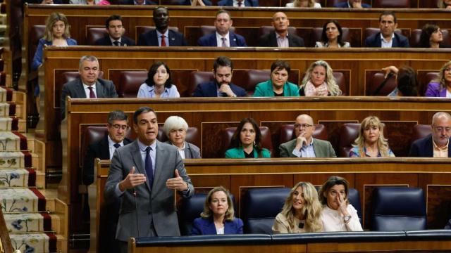 Pedro Sánchez, durante una sesión de control al Gobierno.