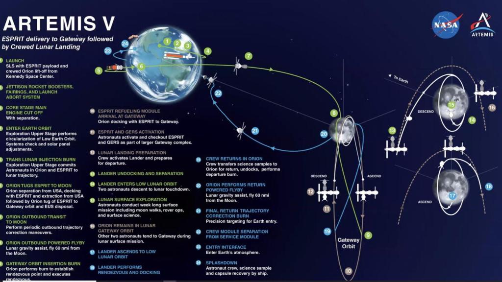 Organigrama con el desarrollo de Artemis V.