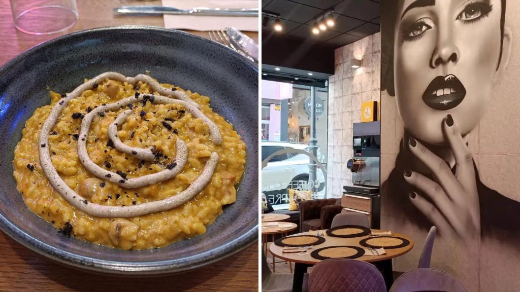 Arroz mantecado con salsa de trufa en Rice&Bones Alicante.