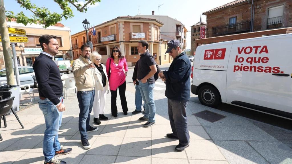 El secretario general del PSCyL, Luis Tudanca, durante su intervención en el municipio zamorano de Tábara, este viernes.