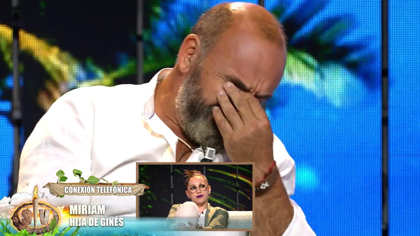 Reproches y lágrimas: así fueron los 13 minutos de llamada entre Ginés y su hija Miriam en 'Supervivientes'