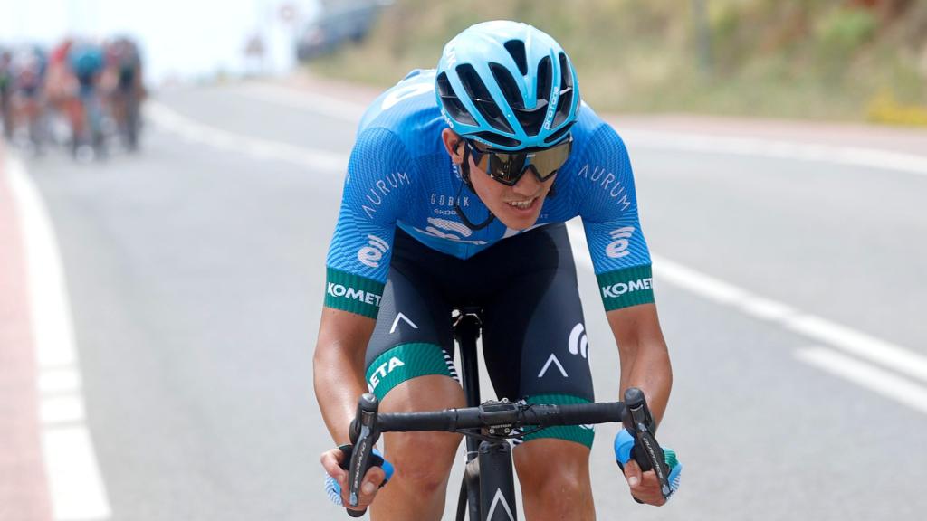 Arturo Grávalos, en una carrera con el Eolo Kometa Team