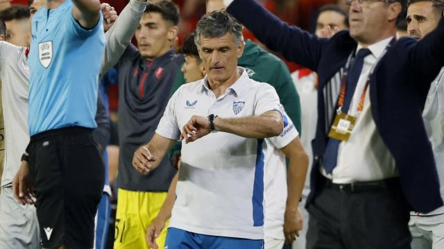 Mendilibar, en el final del partido entre el Sevilla y la Juventus