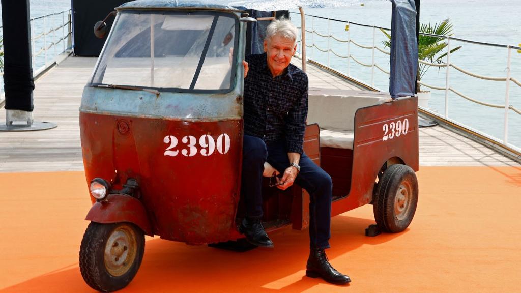 Harrison Ford en la presentación de 'Indiana Jones y el dial del destino' en Cannes. Foto: REUTERS/Eric Gaillard