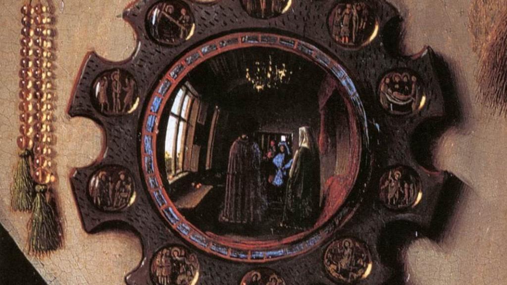 Detalle de 'El matrimonio Arnolfini', 1434,  de Jan Van Eyck (National Gallery de Londres)