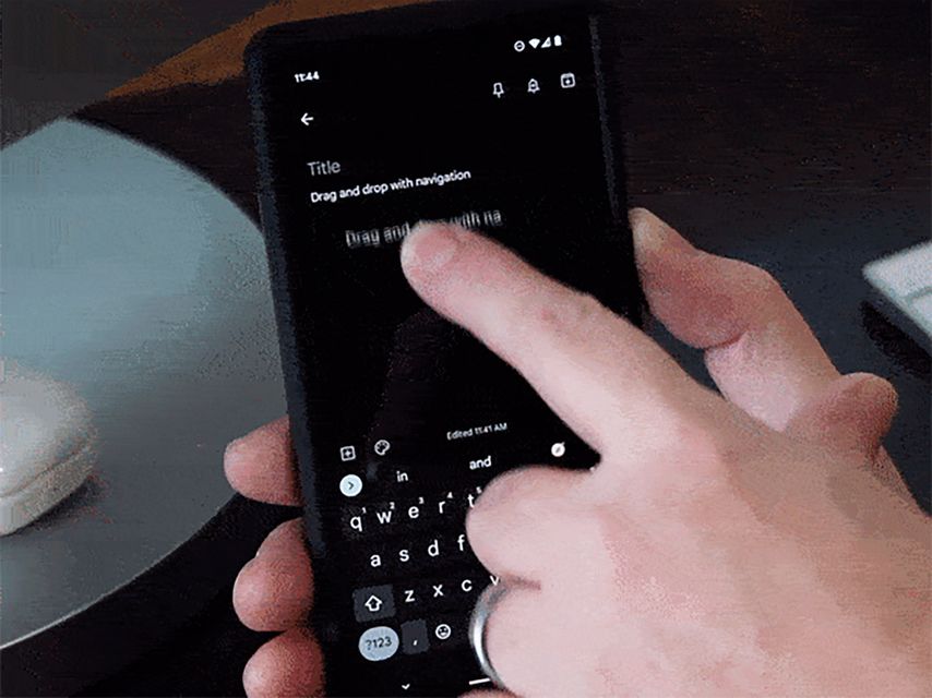 Un enlace arrastrado a otra app