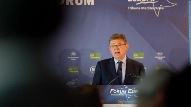 Ximo Puig, durante su intervención en el Fórum Europa. EE