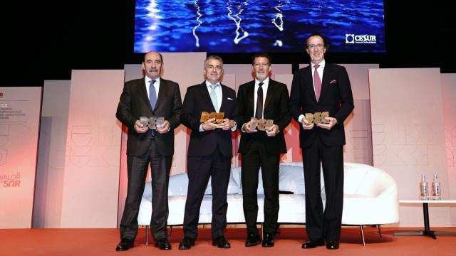 Heliodoro Mariscal, Gonzalo Guillén, Antonio Banderas y Mauricio González-Gordón.