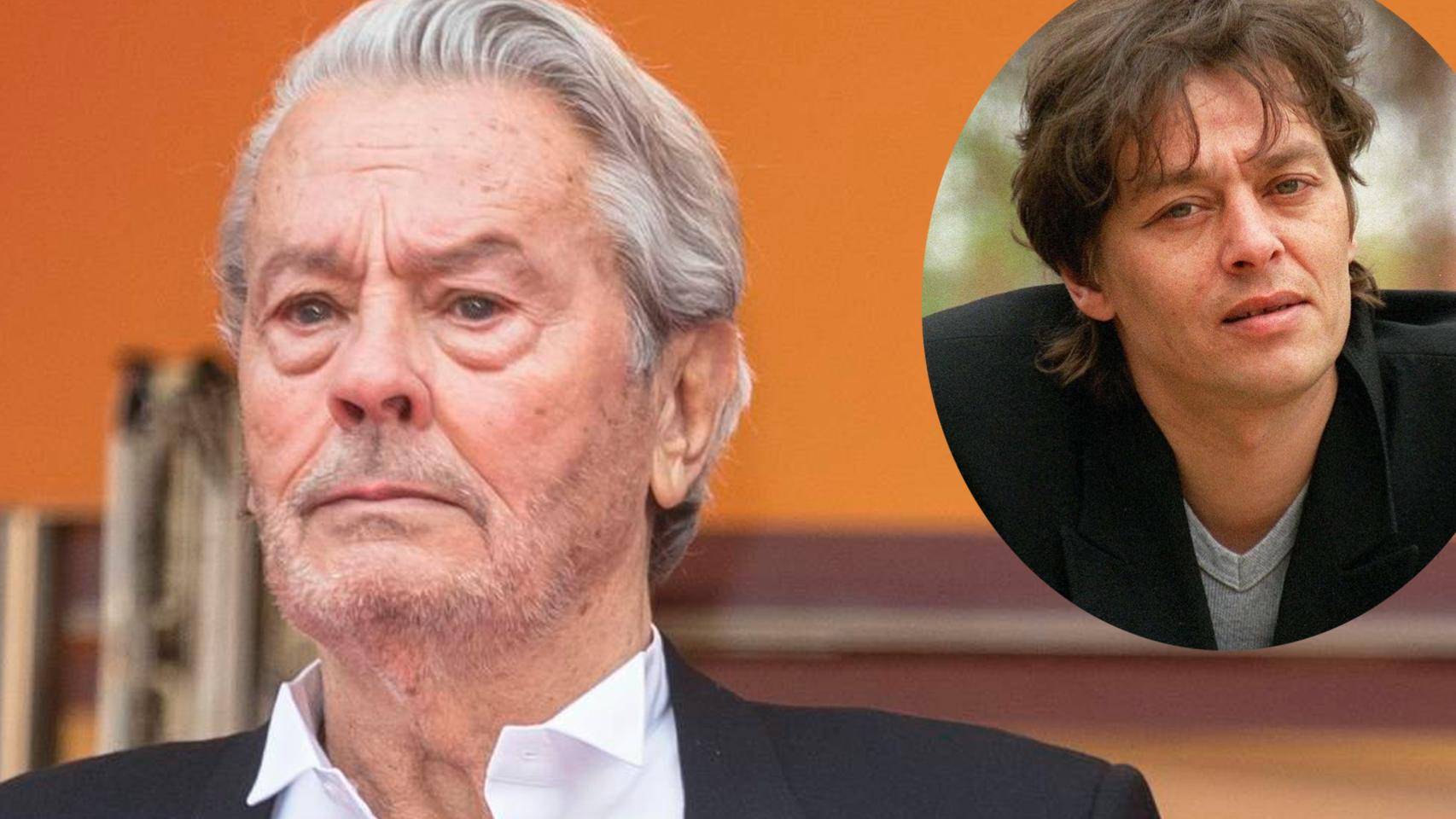 Ari Boulogne junto al que defendió que era su padre, Alain Delon, en un montaje de EL ESPAÑOL.
