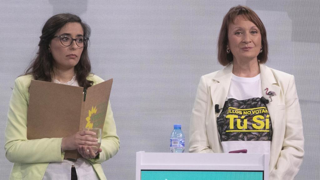 María Marín, candidata de Podemos en Murcia, durante el debate electoral.