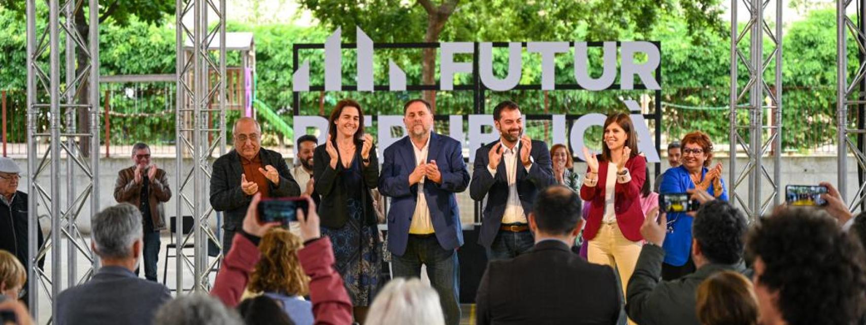 El presidente de ERC, Oriol Junqueras, en un acto en Girona