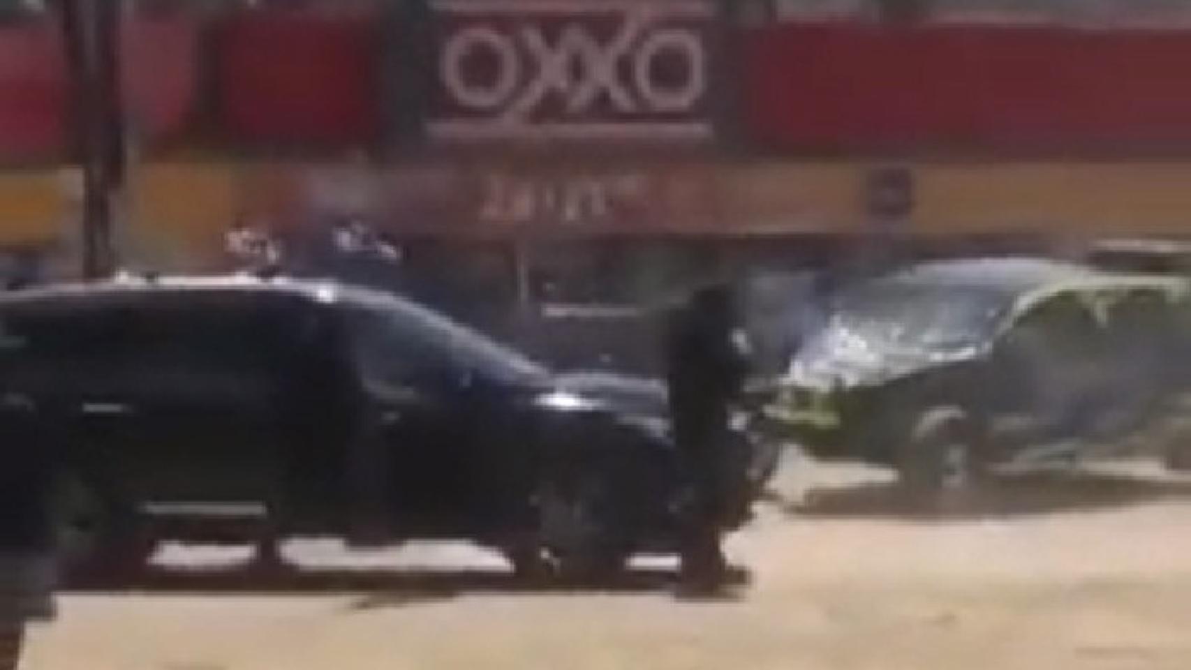 Imagen del tiroteo durante un rally al norte de México.
