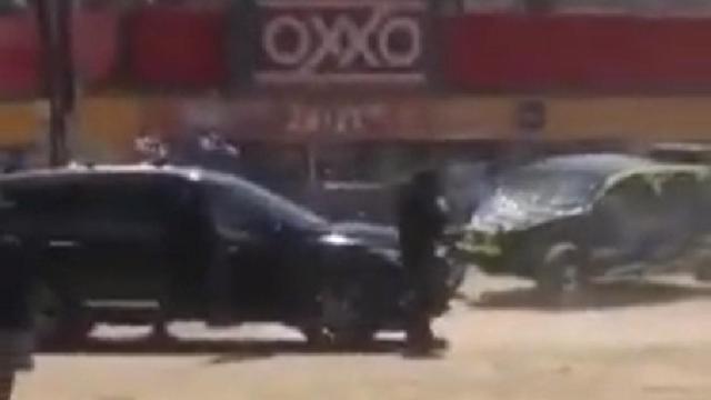 Imagen del tiroteo durante un rally al norte de México.