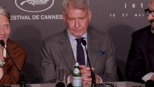 El actor Harrison Ford durante su rueda de prensa en el Festival de Cannes.