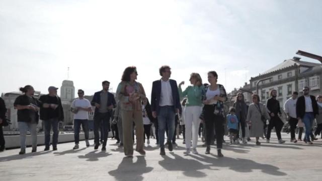 José Manuel Sande y Yolanda Díaz durante un acto.
