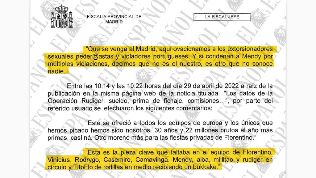 Resolución de la Fiscalía Provincial de Madrid sobre la denuncia por insultos racistas presentada por el Real Madrid