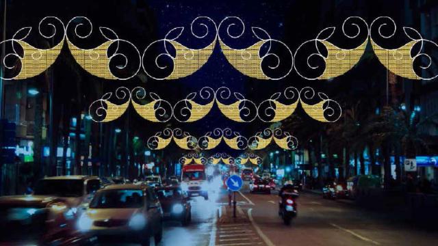 Recreación de cómo quedarán las luces en la Rambla.
