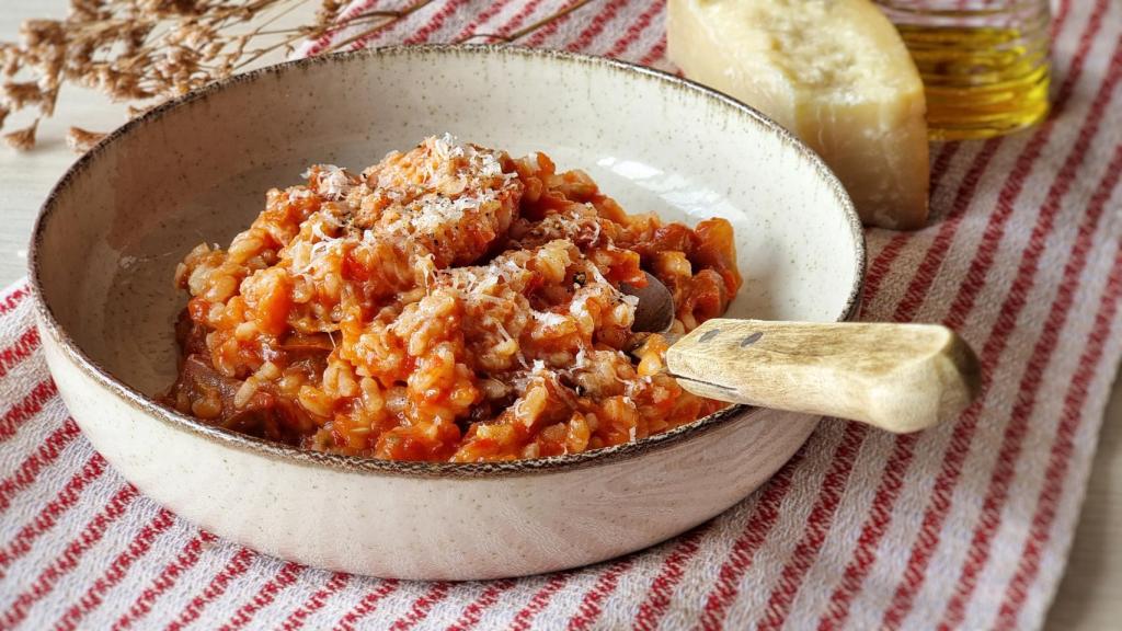 Risotto de tomate.
