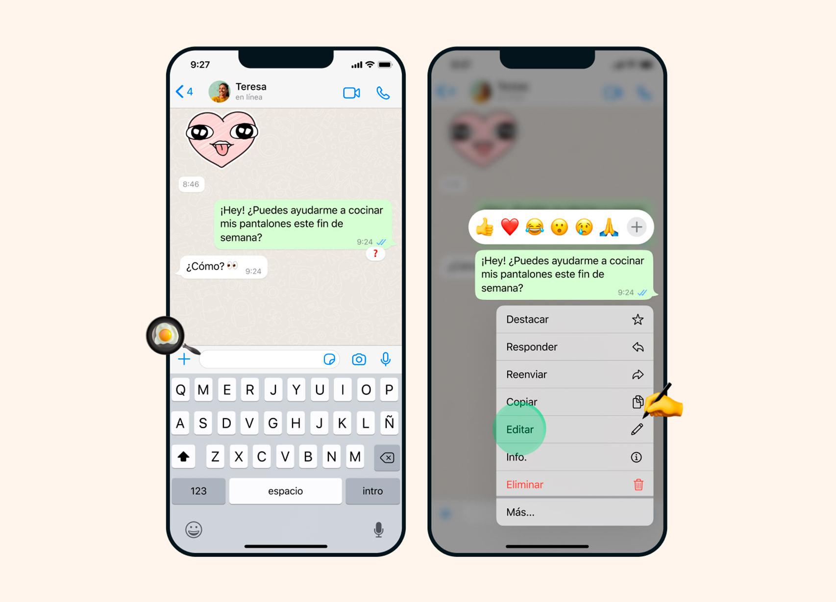 WhatsApp cuando se edita un mensaje