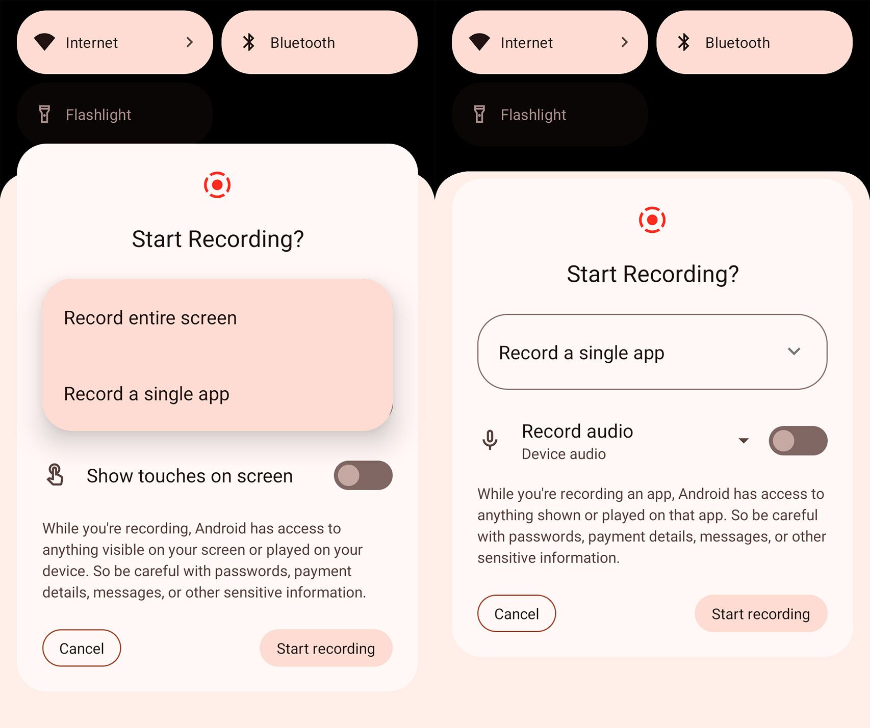 El menú para elegir una app