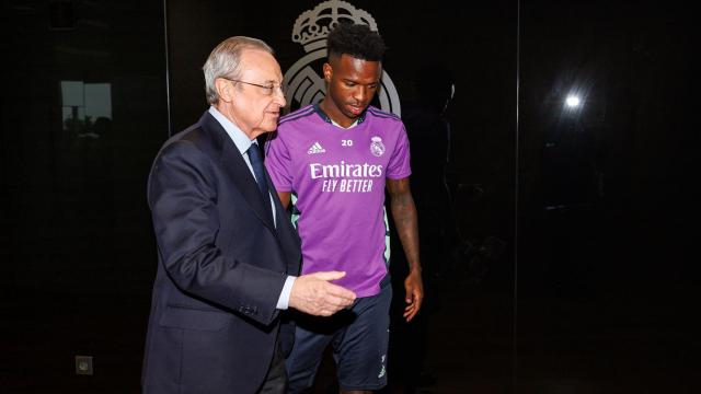 Florentino Pérez junto a Vinicius Jr. en una foto de archivo.