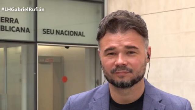Gabriel Rufián este lunes en una entrevista en TVE.