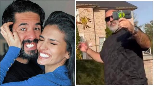 El futbolista Isco Alarcón y la actriz Sara Sálamo. Al lado, el youtuber murciano Raúl Alfonso Paredes que ha sido denunciado por la intérprete.
