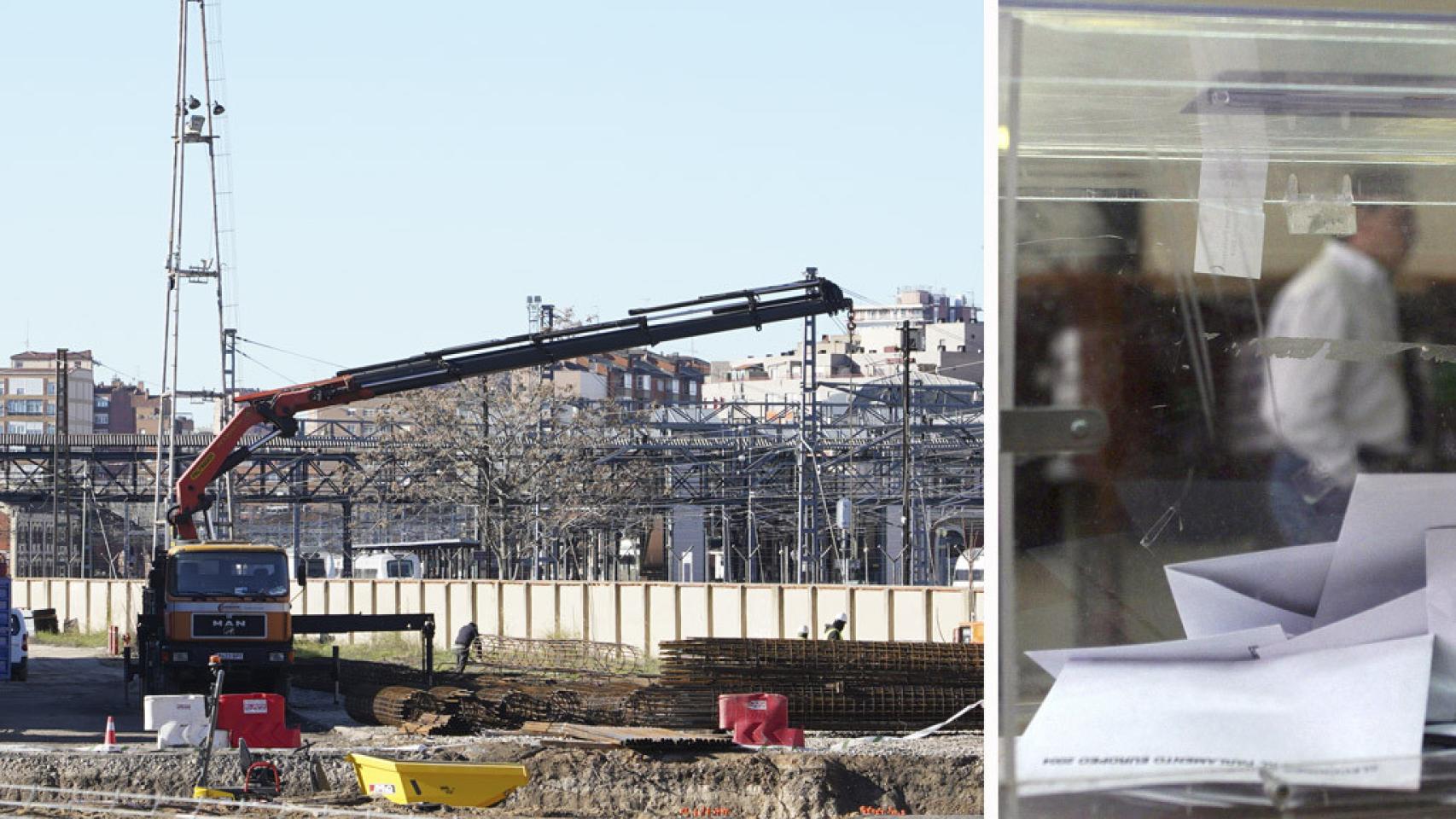 Las obras de la integración en superficie en el Túnel de Labradores y una urna electoral