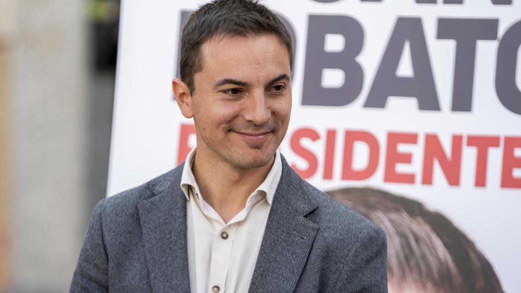 Juan Lobato Gandarias, candidato del PSOE a la CAM, en una acto