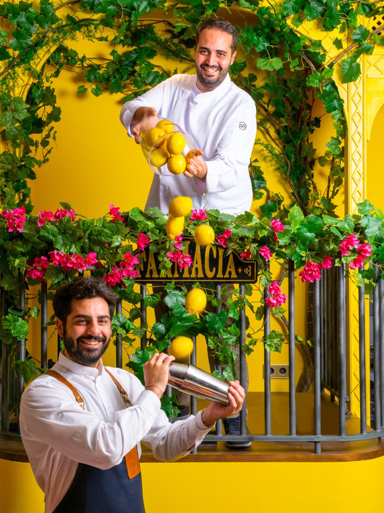 El cocinero Ciro Cristiano y el coctelero Gianmarco Candido.