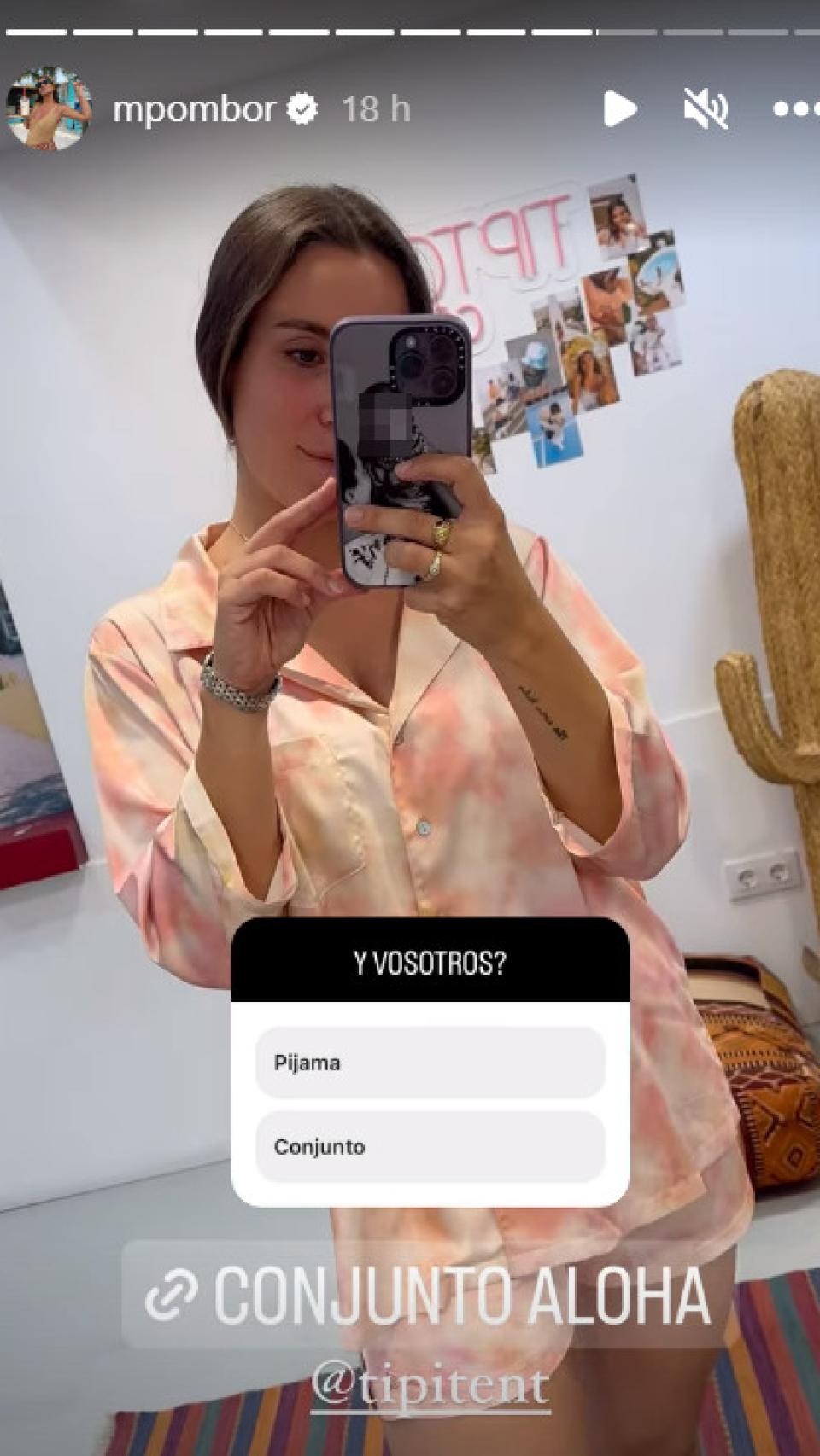 Marta Pombo con el nuevo conjunto pijamero de Tipi Tent.