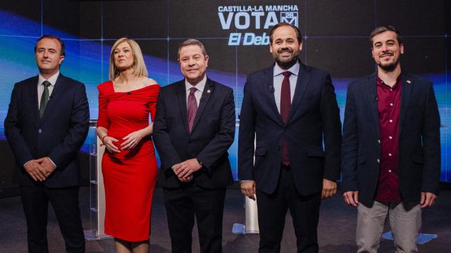 Los cinco candidatos que participaron en el debate electoral del pasado lunes.