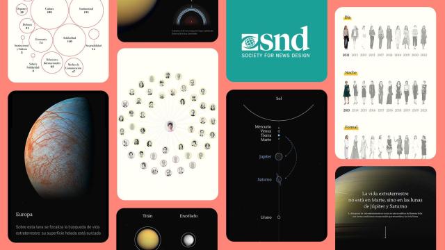 Fragmento de las noticias visuales de EL ESPAÑOL premiadas en los premios SND 44º